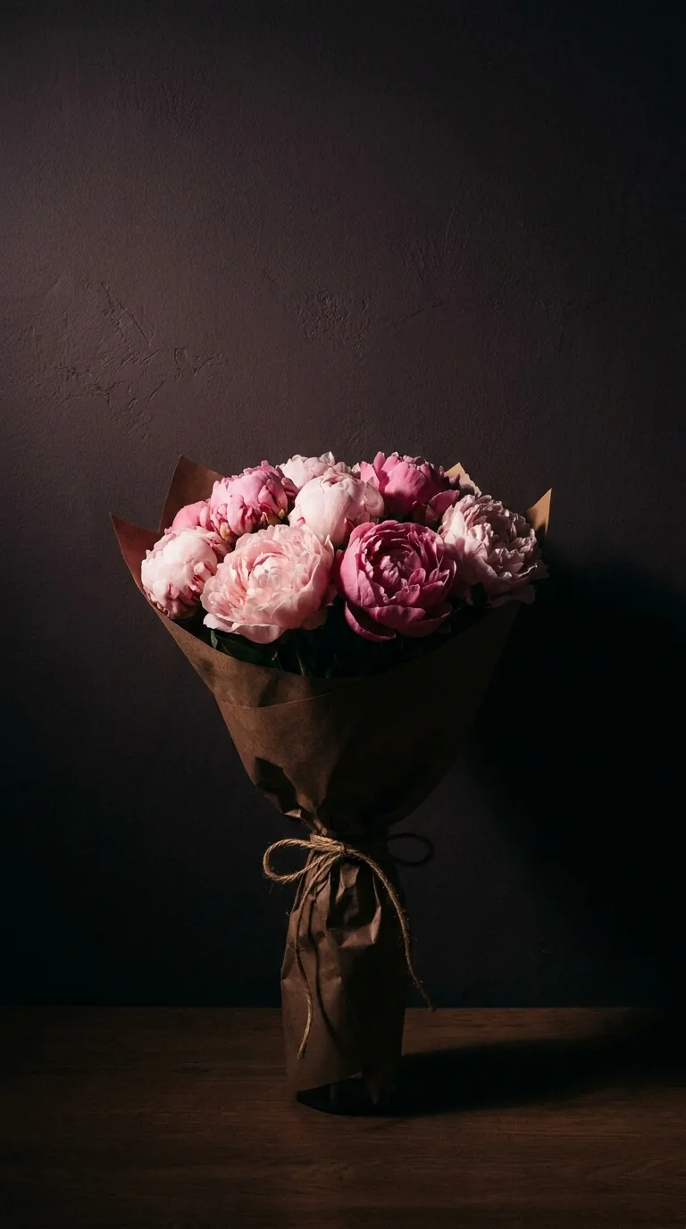 A digital bouquet of peonies you can send by link